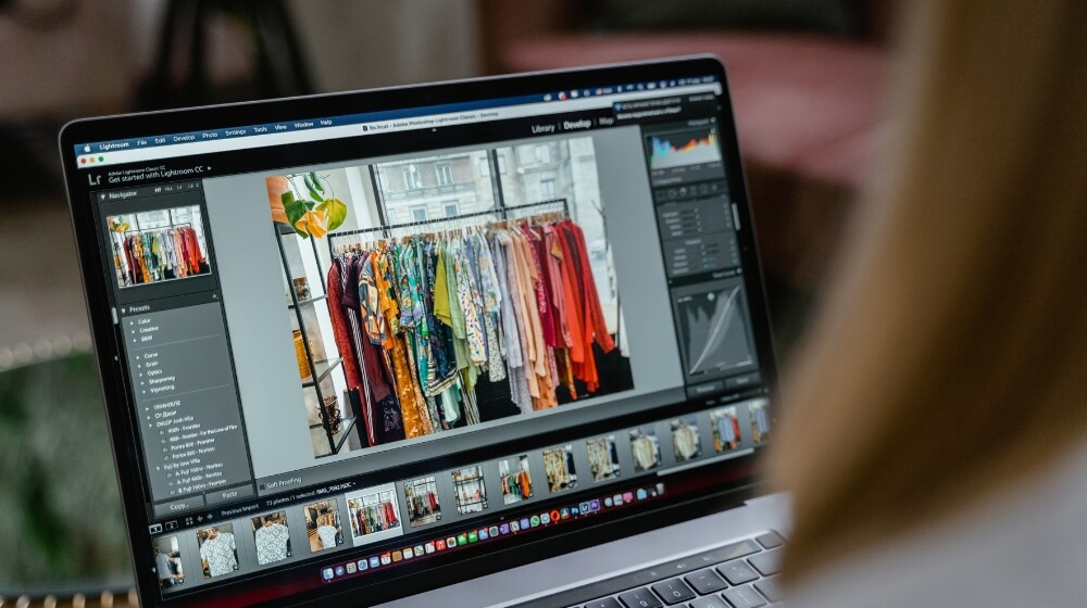 video editing software on laptop
